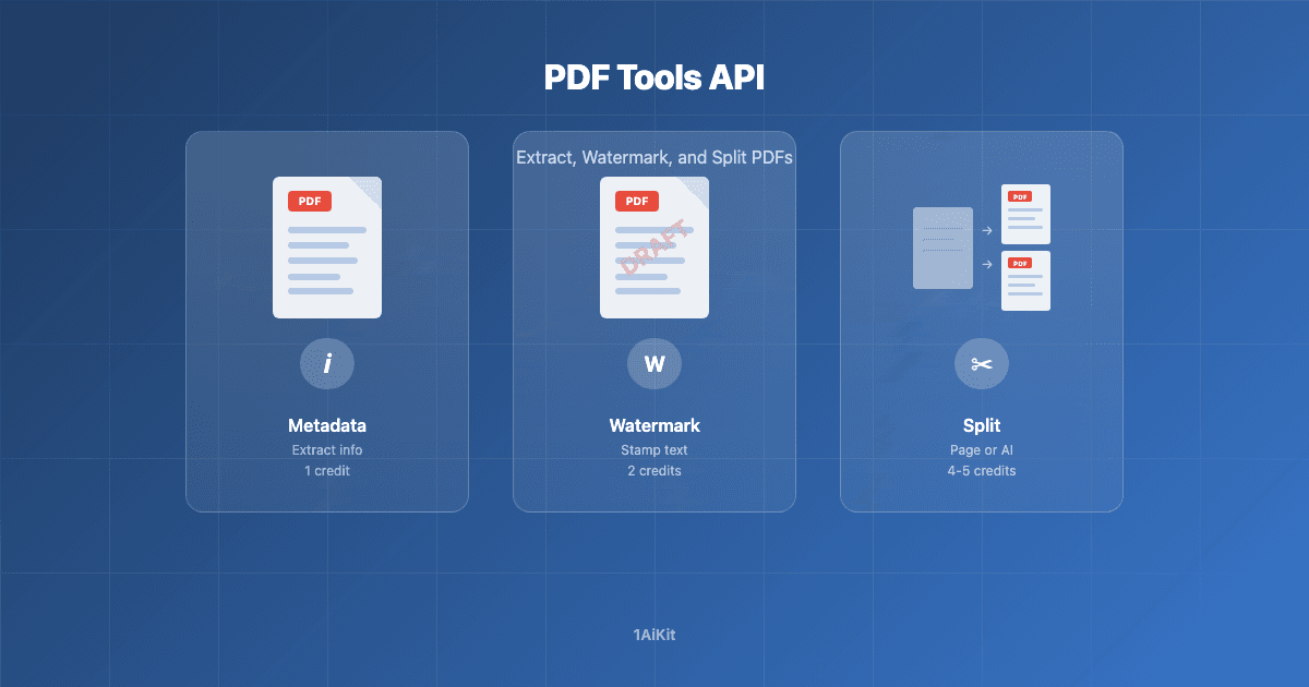 PDF Tools API: Extract, Watermark, and Split PDFs